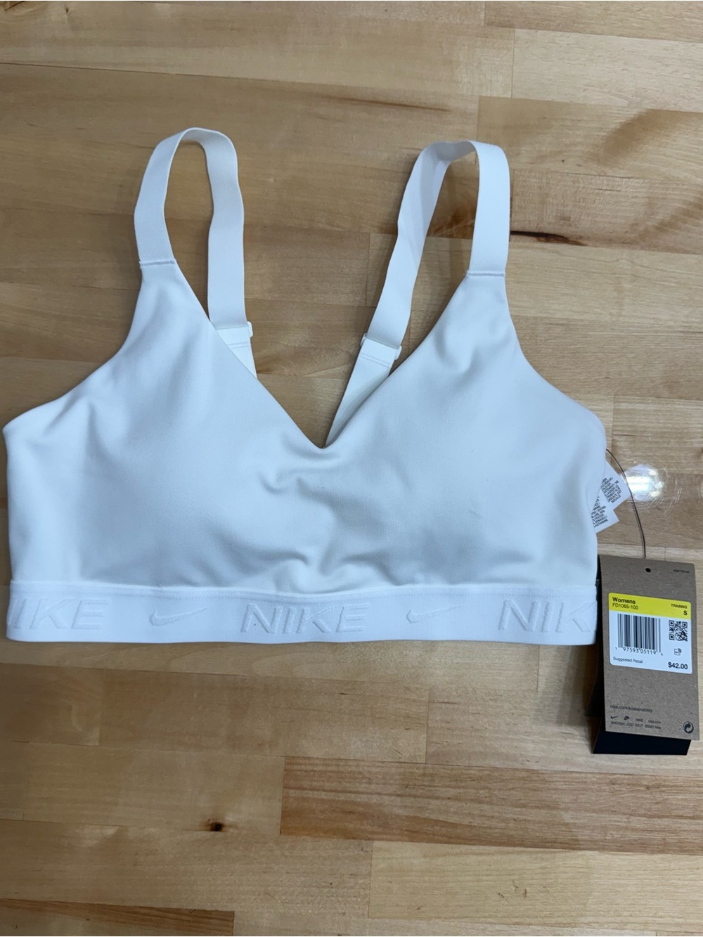 Nike White Sports Bra NWT Size Small - Medium Support $42 Retail